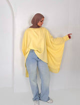 Flow linen blouse Yellow One Size — fits up to 95 kg