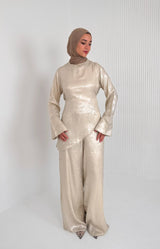 Shimmery set Beige