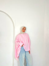 Flow linen blouse Pink One Size — fits up to 95 kg