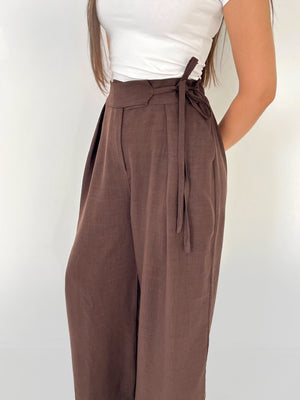 Linen pants Brown First size: from 55 to 65 kg
