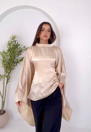 Evening blouse One Size — fits up to 95 kg Beige